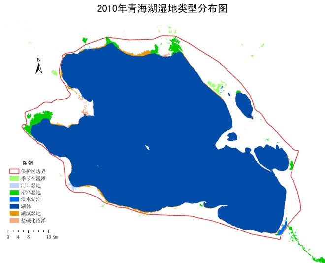 青海湖国家级自然保护区范围与空间格局图