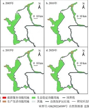 向海国家级自然保护区范围与空间格局图