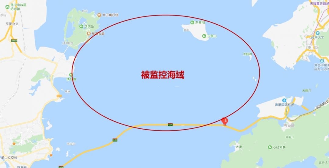 珠江口中华白海豚保护区范围与空间格局图